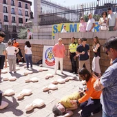 La vicealcaldesa Inma Sanz durante la formación La vicealcaldesa Inma Sanz durante la formación