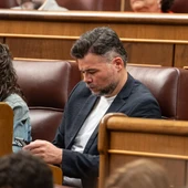 El diputado de ERC, Gabriel Rufián, durante una sesión plenaria, en el Congreso de los Diputados El diputado de ERC, Gabriel Rufián, durante una sesión plenaria, en el Congreso de los Diputados