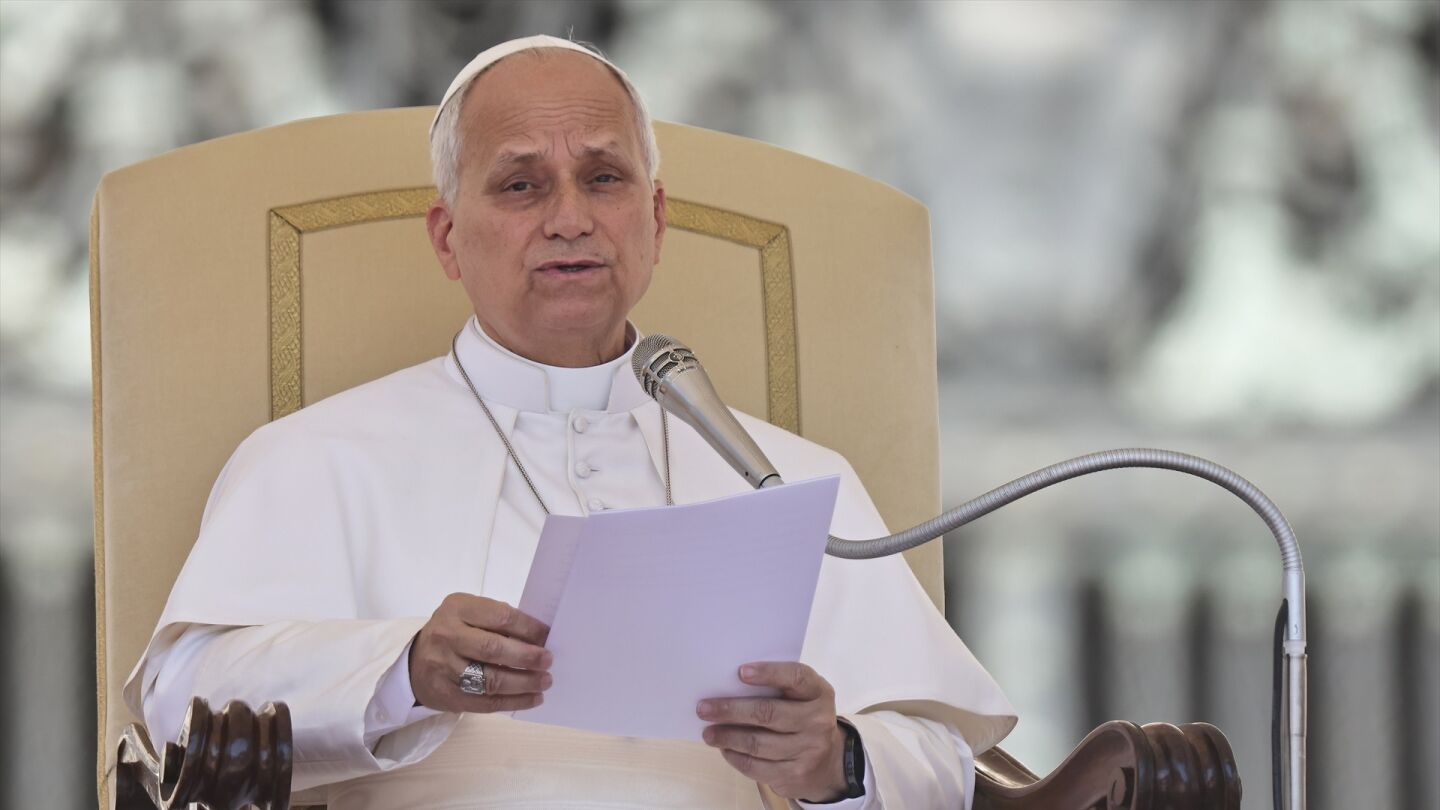 El papa Le&oacute;n XIV en la audiencia general del mi&eacute;rcoles en el Vaticano