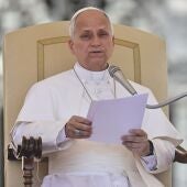 El papa León XIV en la audiencia general del miércoles en el Vaticano