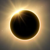 Imagen de archivo de eclipse solar. 