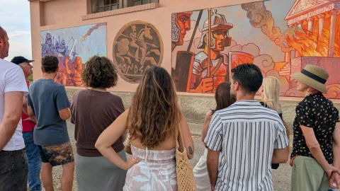 Mural de Miguel Peralta en Vita Urbis en El Burgo de Ebro