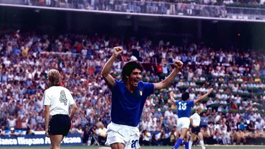 Paolo Rossi celebra un gol en la final de España 82 Paolo Rossi celebra un gol en la final de España 82