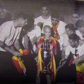 Mural colocado en el gimnasio