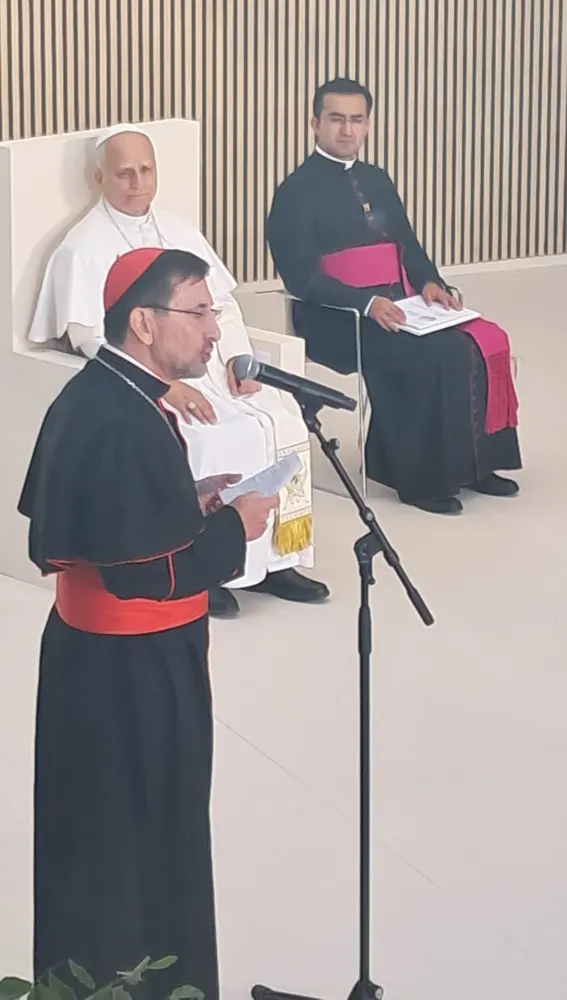 El arzobispo de Madrid da un discurso ante el Papa en CEDIA, Madrid. El arzobispo de Madrid da un discurso ante el Papa en CEDIA, Madrid.