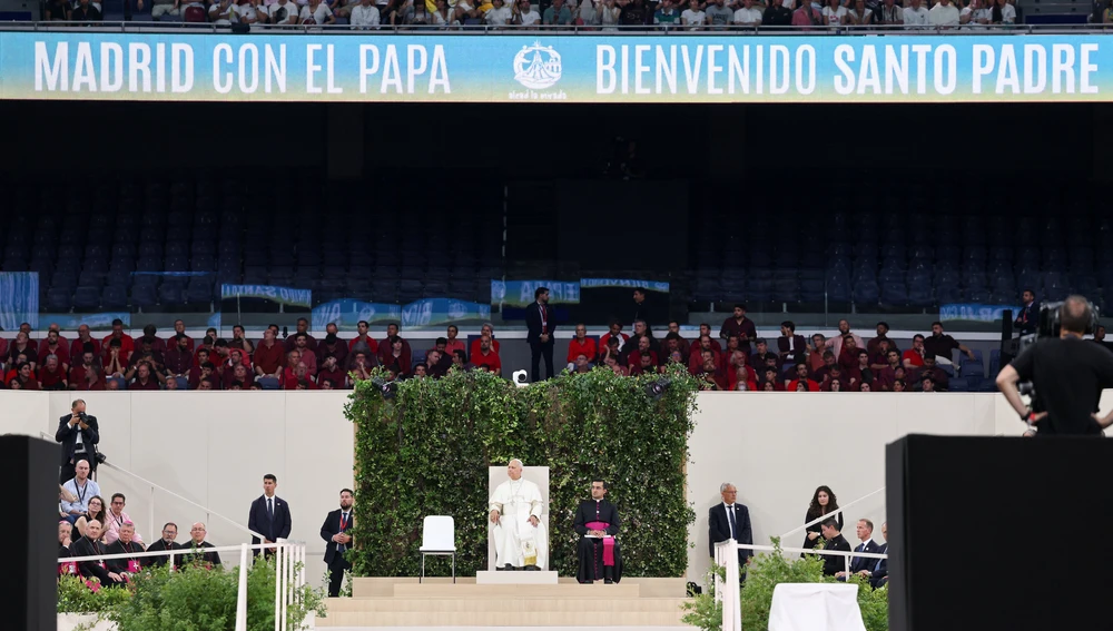 El papa León XIV en el Bernabéu El papa León XIV en el Bernabéu