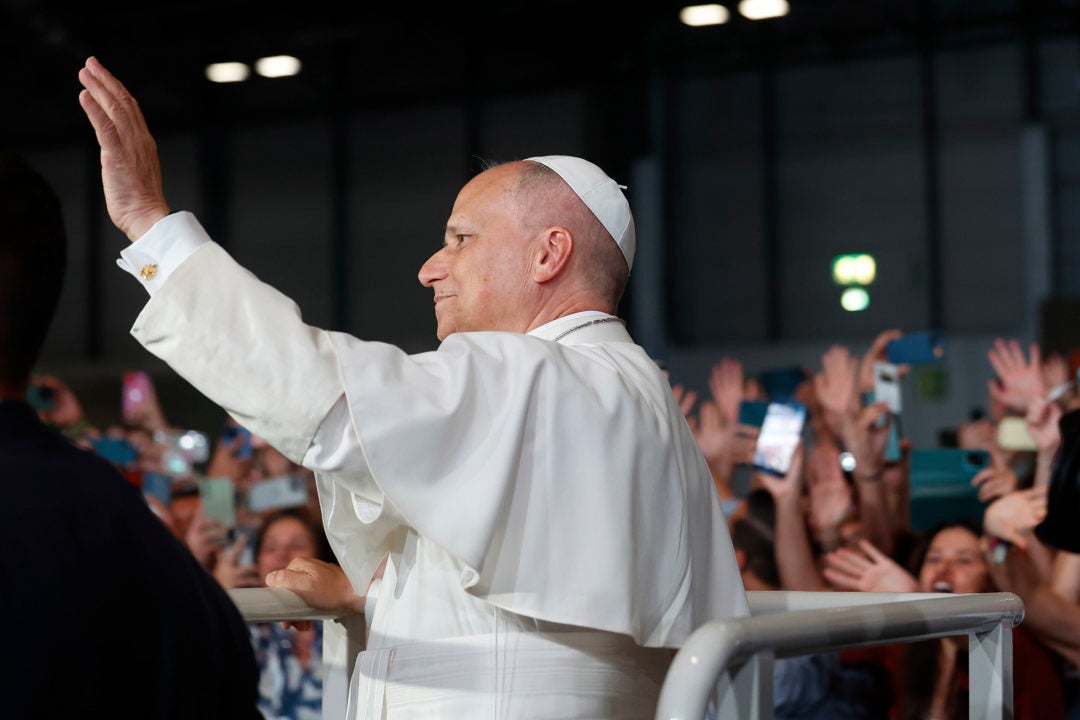 El papa León XIV asiste a un encuentro con los voluntarios El papa León XIV asiste a un encuentro con los voluntarios