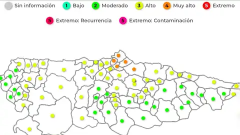 Aumenta el riesgo de fuego forestal en Asturias Aumenta el riesgo de fuego forestal en Asturias
