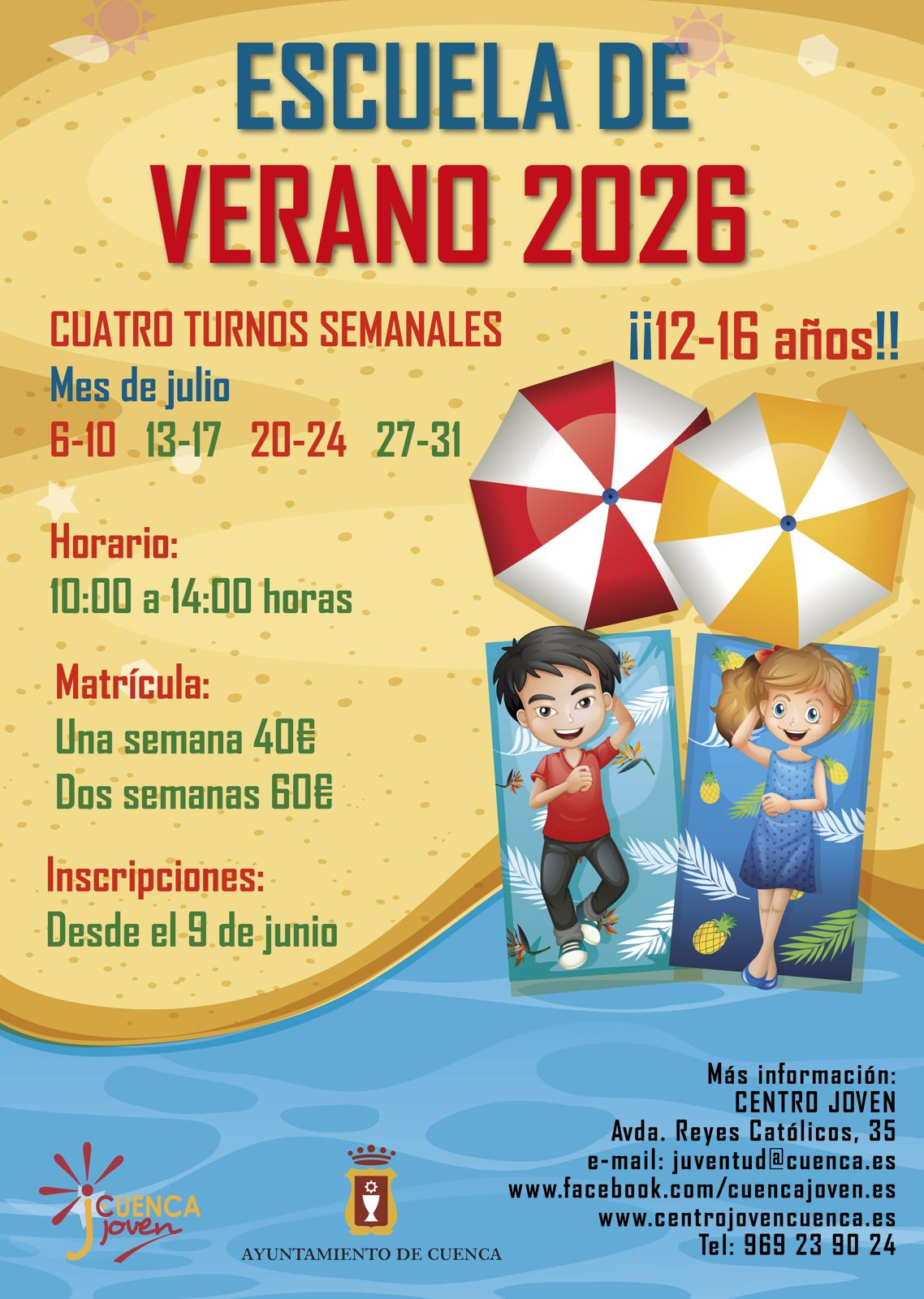 Ya está abierto el periodo de inscripción para la Escuela de Verano del Centro Joven del Ayuntamiento de Cuenca Ya está abierto el periodo de inscripción para la Escuela de Verano del Centro Joven del Ayuntamiento de Cuenca