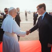 Salvador Illa ha acomiadat aquest matí el Papa Lleó XIV a l’aeroport de Barcelona