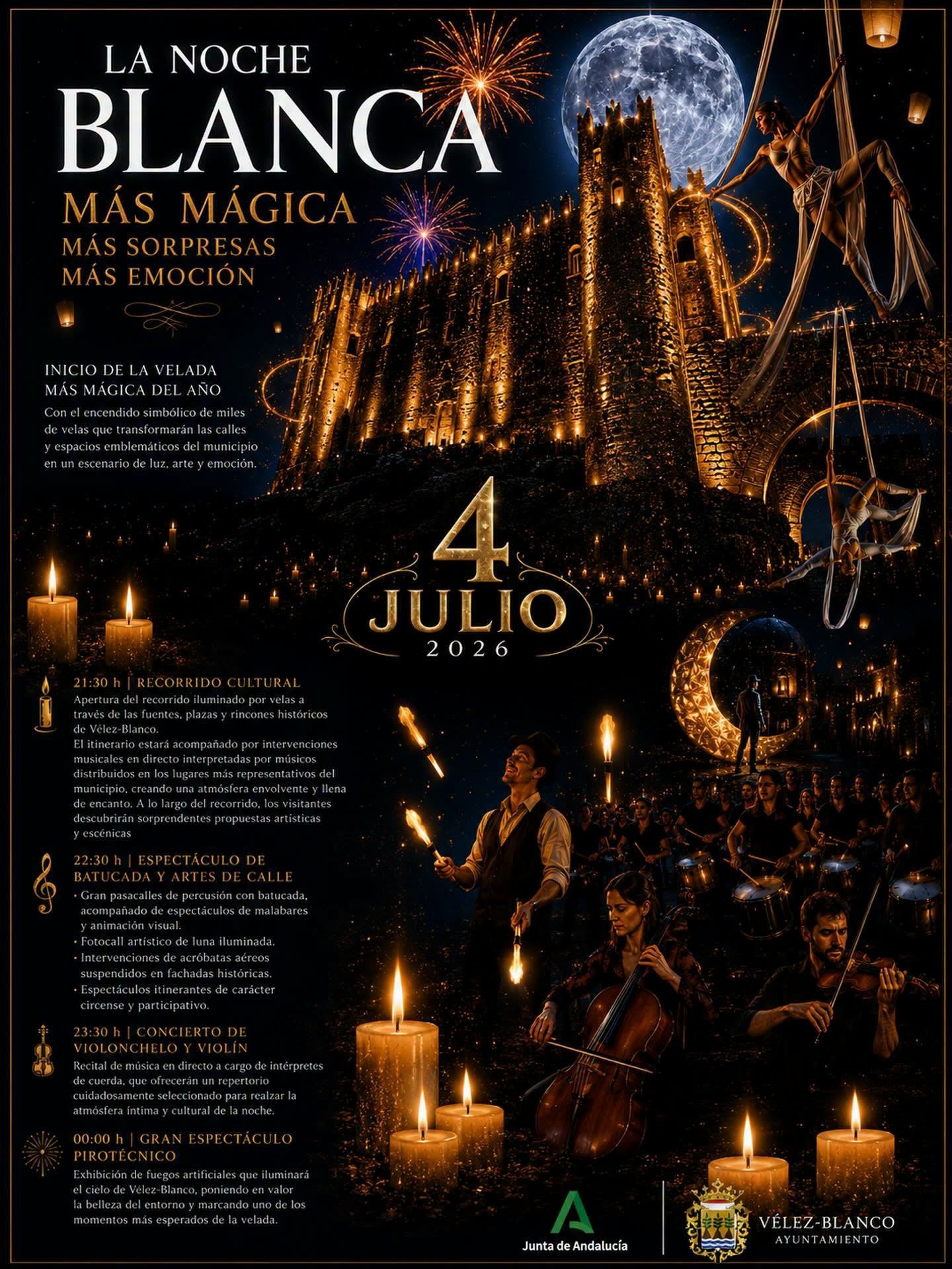 Miles de velas iluminarán un Vélez Blanco a oscuras el 4 de julio Miles de velas iluminarán un Vélez Blanco a oscuras el 4 de julio