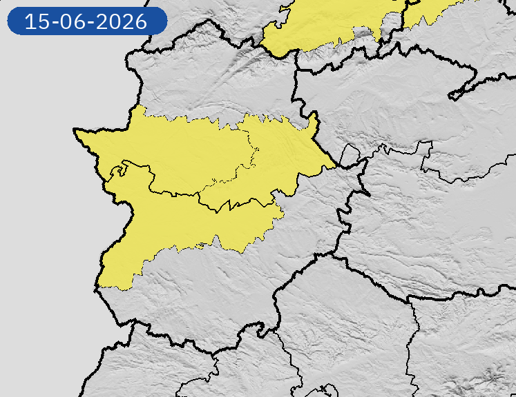 Alerta amarilla activa por tormentas este lunes en Vegas del Guadiana, Cáceres y en la comarca de Villuercas-Montánchez Alerta amarilla activa por tormentas este lunes en Vegas del Guadiana, Cáceres y en la comarca de Villuercas-Montánchez