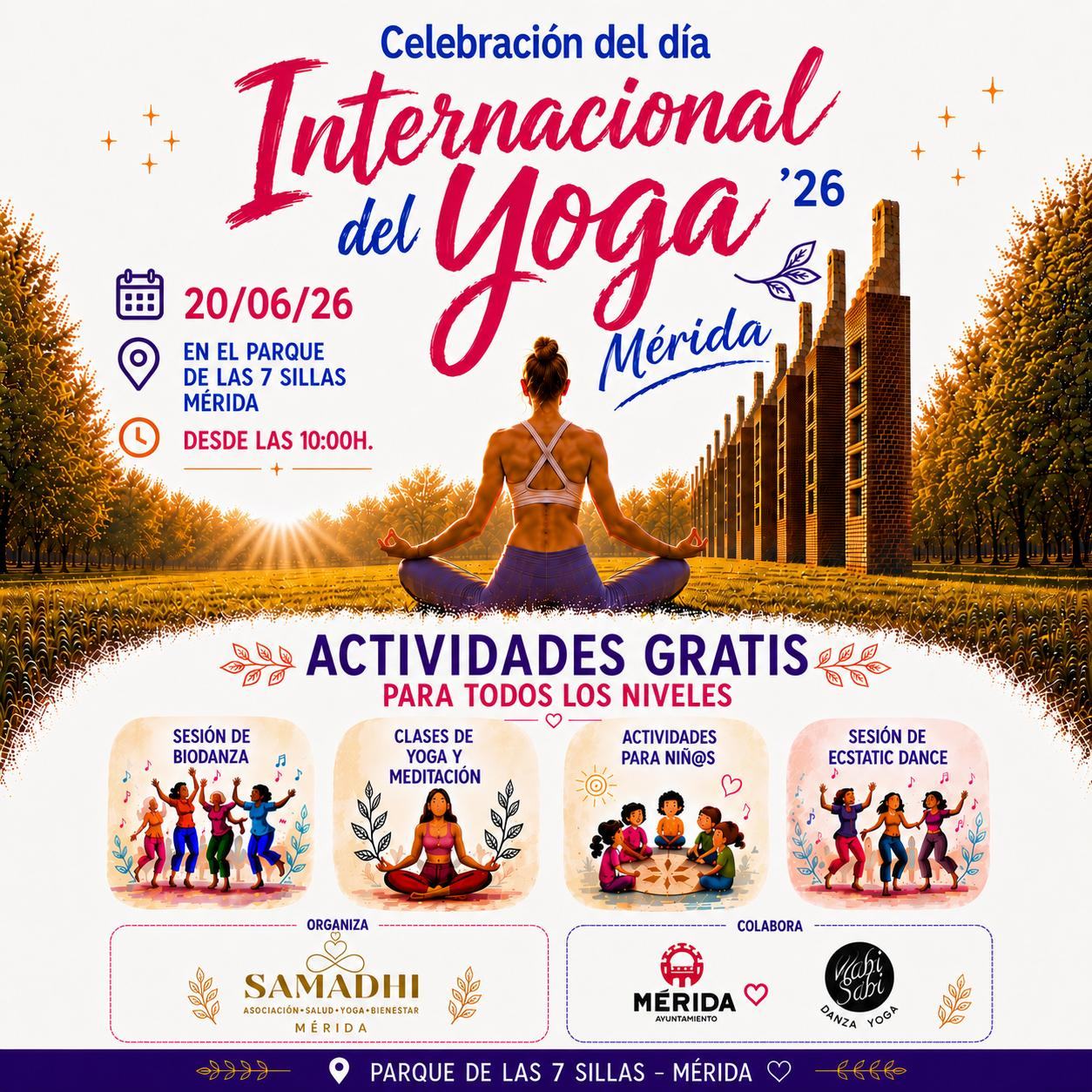Mérida se prepara para celebrar el Día Internacional del Yoga con una jornada de encuentro y bienestar Mérida se prepara para celebrar el Día Internacional del Yoga con una jornada de encuentro y bienestar
