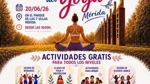 Mérida se prepara para celebrar el Día Internacional del Yoga con una jornada de encuentro y bienestar Mérida se prepara para celebrar el Día Internacional del Yoga con una jornada de encuentro y bienestar