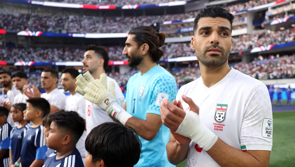 La selección de Irán antes de su primer partido del Mundial 2026, con Mehdi Taremi a la cabeza. La selección de Irán antes de su primer partido del Mundial 2026, con Mehdi Taremi a la cabeza.
