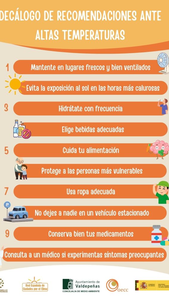Décalogo de recomendaciones ante altas temperaturas