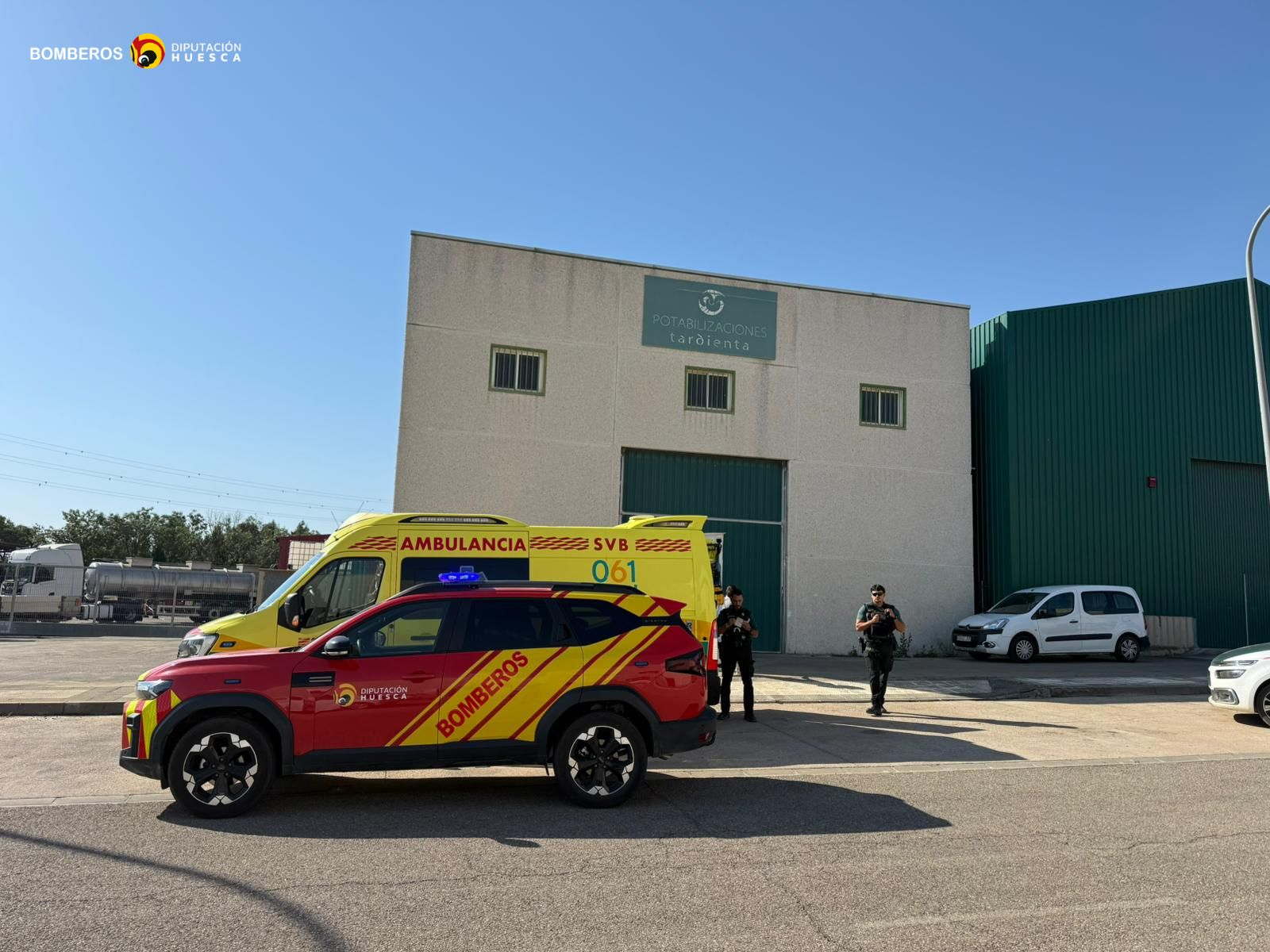 Tres intoxicados por una fuga de gas en una empresa de Tardienta Tres intoxicados por una fuga de gas en una empresa de Tardienta