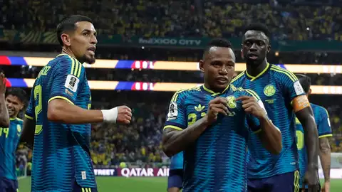 Jaminton Campaz (c) de Colombia celebra un gol este miércoles, en un partido del grupo K del Mundial de la FIFA 2026 entre Uzbekistán y Colombia Jaminton Campaz (c) de Colombia celebra un gol este miércoles, en un partido del grupo K del Mundial de la FIFA 2026 entre Uzbekistán y Colombia