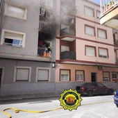 Edificio en el que se ha registrado el incendio en Novelda. Edificio en el que se ha registrado el incendio en Novelda.