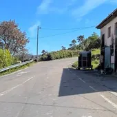 Comienzo de la carretera afectada en el enlace de la Encrucijada Comienzo de la carretera afectada en el enlace de la Encrucijada