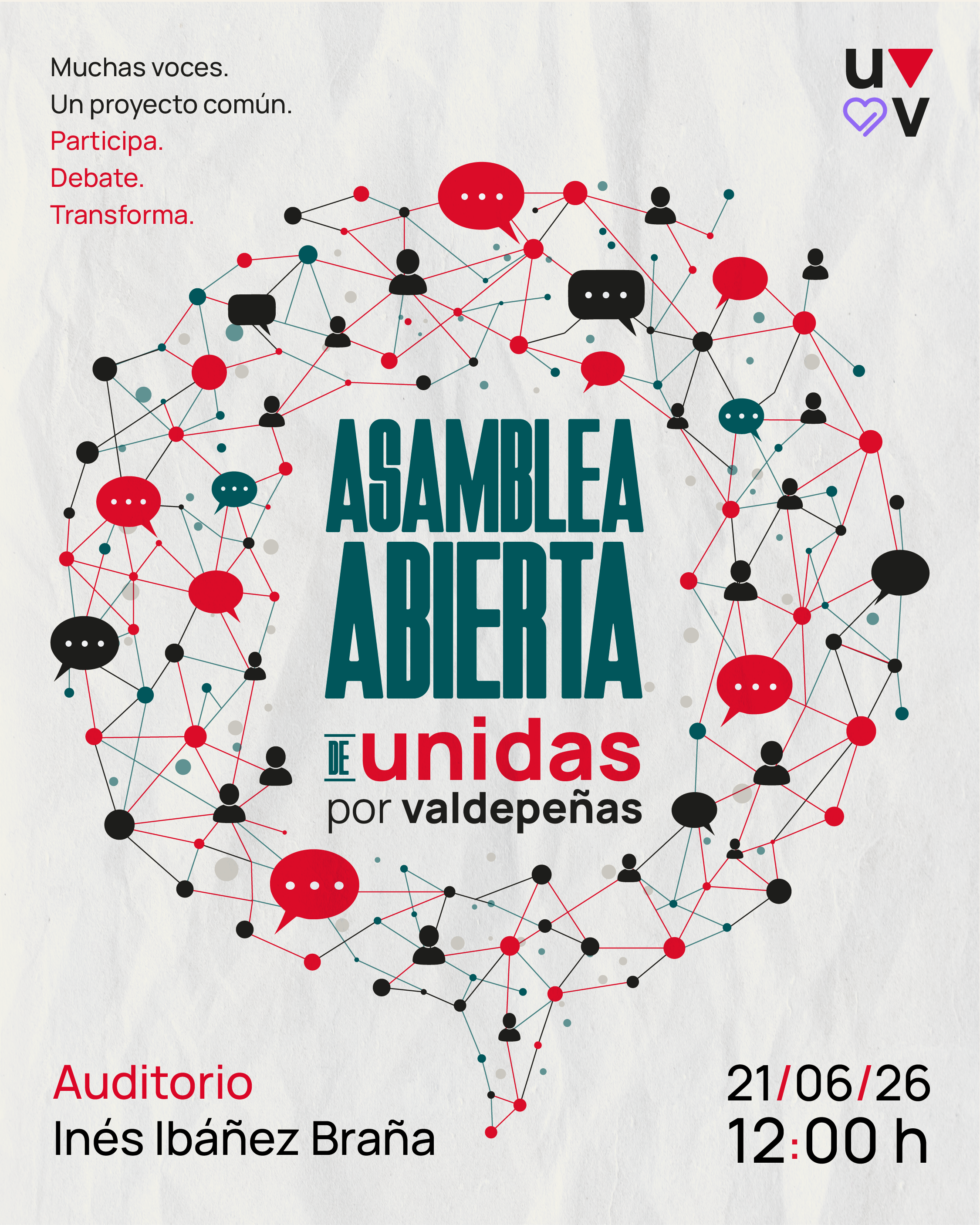 Unidas por Valdepeñas encara la recta final de la legislatura con una asamblea abierta Unidas por Valdepeñas encara la recta final de la legislatura con una asamblea abierta