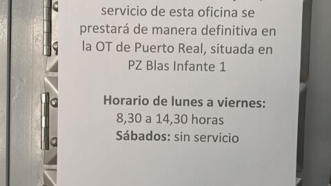 Imagen en la puerta de la oficina del R&iacute;o San Pedro