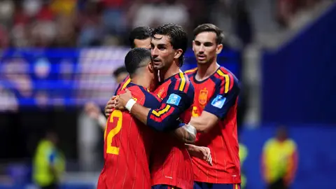 La selección española durante su encuentro ante Arabia Saudí La selección española durante su encuentro ante Arabia Saudí