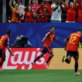 Celebración de España ante Arabia Saudí