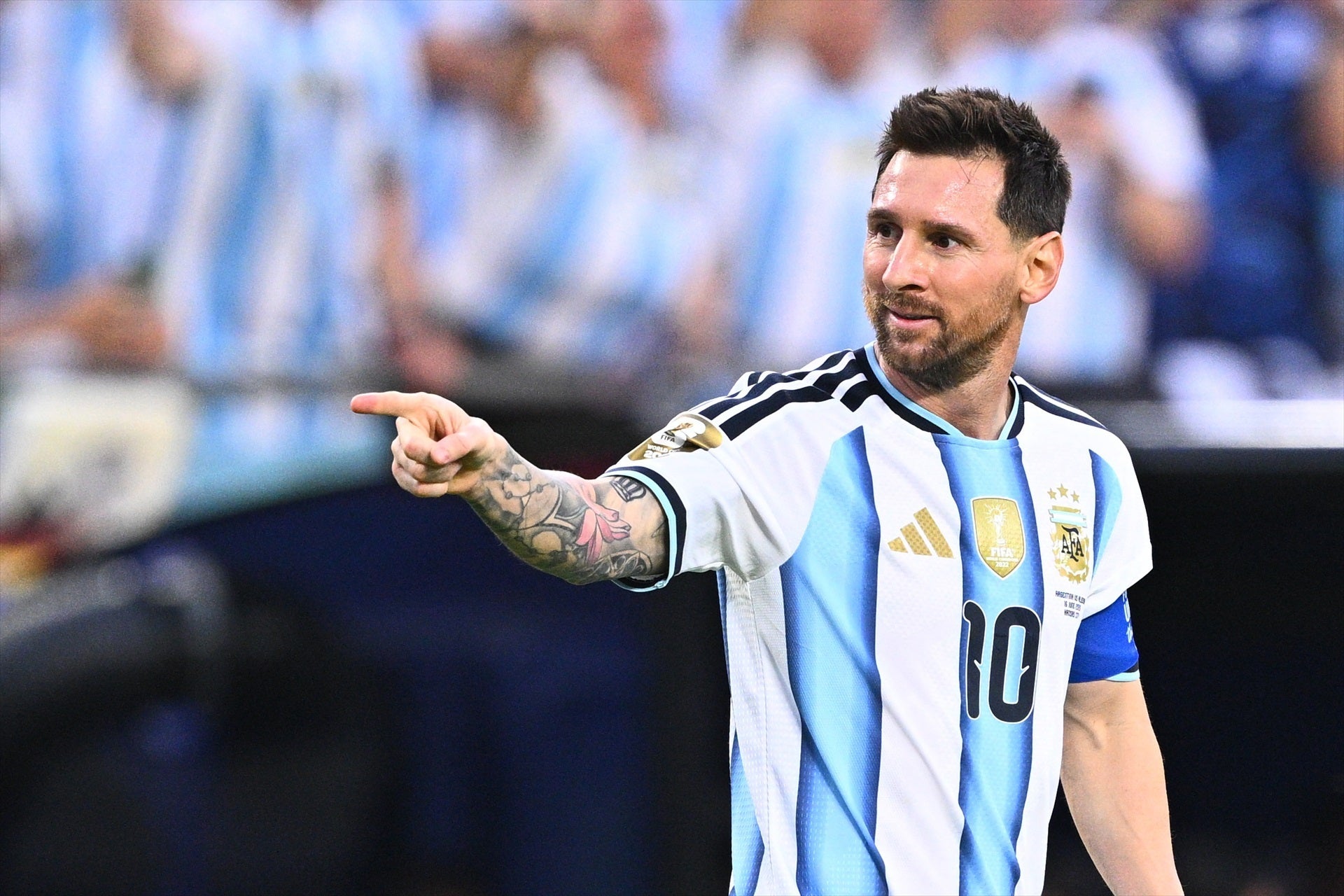 Lionel Messi tras anotar un hat-trick en el Mundial 2026 Lionel Messi tras anotar un hat-trick en el Mundial 2026