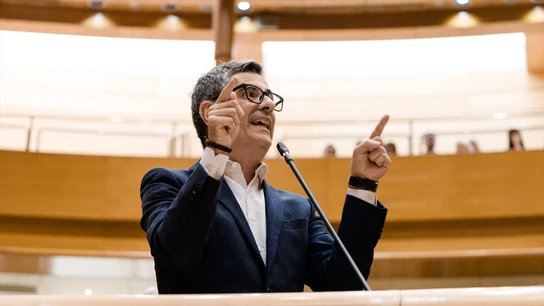 El ministro de Presidencia, Justicia y Relaciones con las Cortes, Félix Bolaños, durante el pleno en el Senado El ministro de Presidencia, Justicia y Relaciones con las Cortes, Félix Bolaños, durante el pleno en el Senado