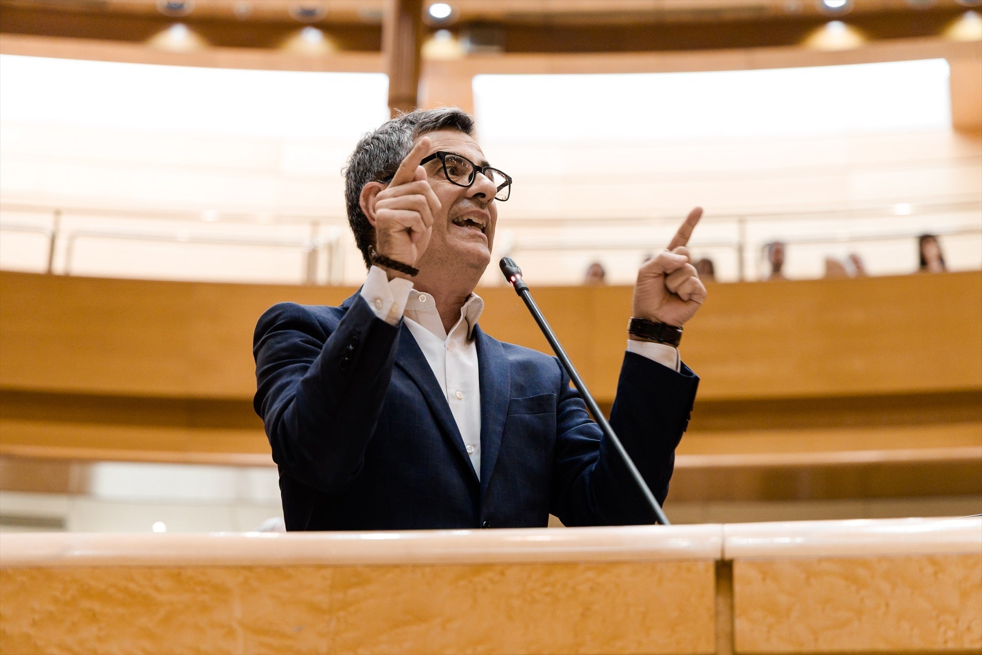 El ministro de Presidencia, Justicia y Relaciones con las Cortes, Félix Bolaños, durante el pleno en el Senado El ministro de Presidencia, Justicia y Relaciones con las Cortes, Félix Bolaños, durante el pleno en el Senado