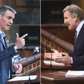 El presidente del Gobierno, Pedro Sánchez, y le líder de la oposición, Alberto Núñez Feijóo El presidente del Gobierno, Pedro Sánchez, y le líder de la oposición, Alberto Núñez Feijóo