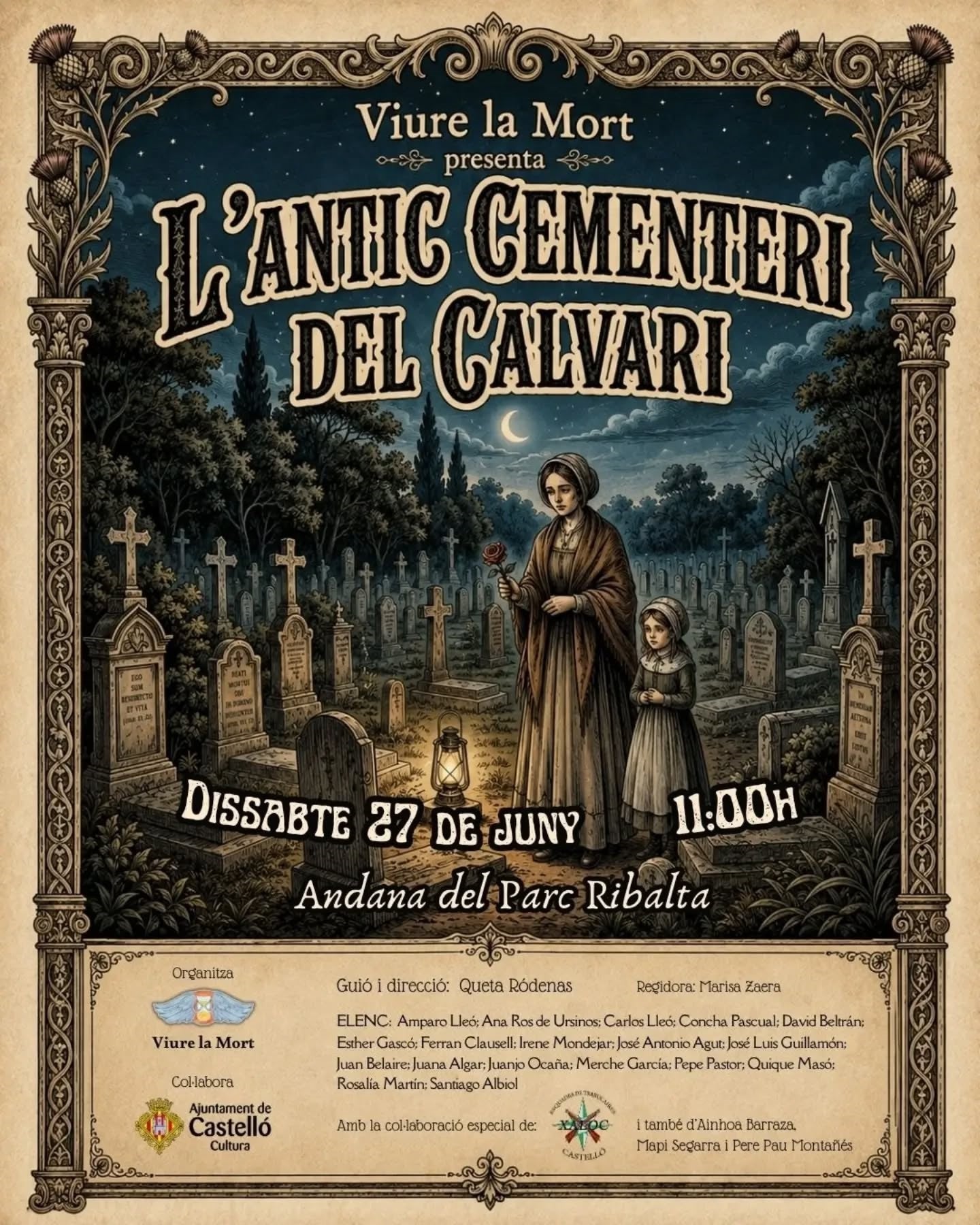 Viure la Mort revive el antiguo cementerio del Calvario con una experiencia teatral en el parque Ribalta Viure la Mort revive el antiguo cementerio del Calvario con una experiencia teatral en el parque Ribalta