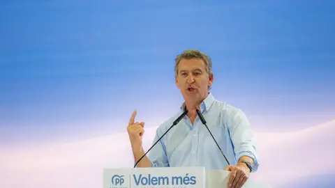 El presidente del PP, Alberto Núñez-Feijóo, interviene durante el XVI Congreso Extraordinario del PP catalán El presidente del PP, Alberto Núñez-Feijóo, interviene durante el XVI Congreso Extraordinario del PP catalán
