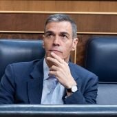 El presidente del Gobierno, Pedro Sánchez, durante una sesión plenaria en el Congreso de los Diputados.