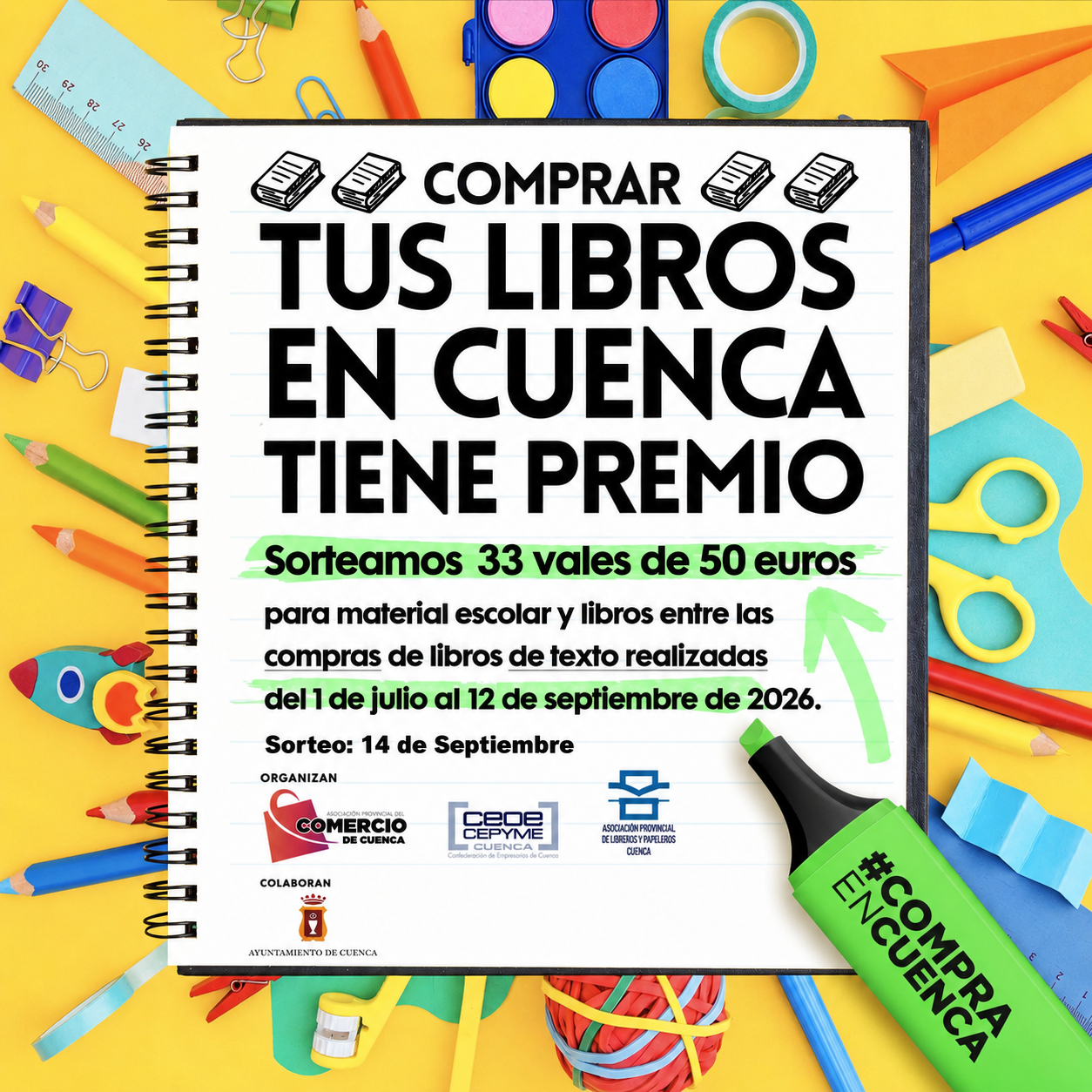 Las librerías de cuenca premiarán a sus clientes con vales de 50 euros por la compra de libros de texto este verano Las librerías de cuenca premiarán a sus clientes con vales de 50 euros por la compra de libros de texto este verano