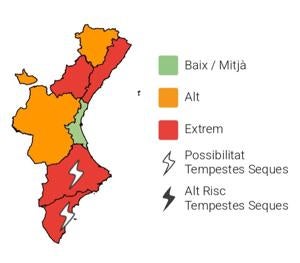 Alerta roja en toda la provincia de Alicante por riesgo de incendios forestales Alerta roja en toda la provincia de Alicante por riesgo de incendios forestales