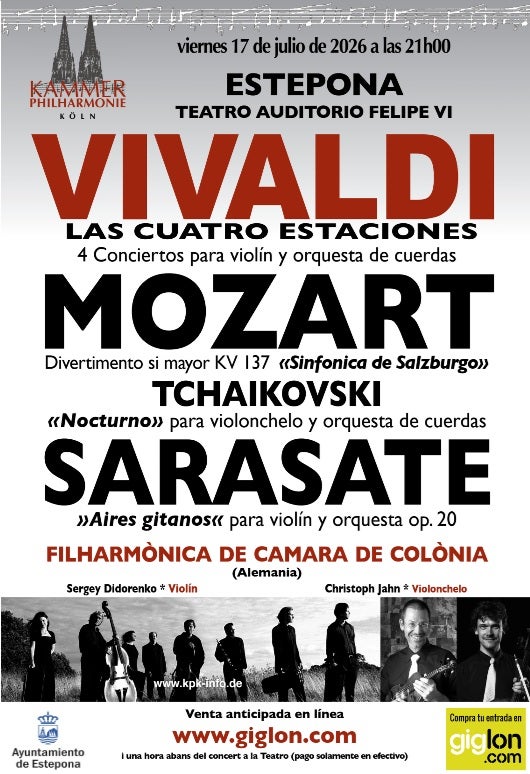 La Orquesta Filarmónica de Cámara de Colonia ofrecerá su tradicional concierto de verano en el Teatro Auditorio Felipe VI La Orquesta Filarmónica de Cámara de Colonia ofrecerá su tradicional concierto de verano en el Teatro Auditorio Felipe VI
