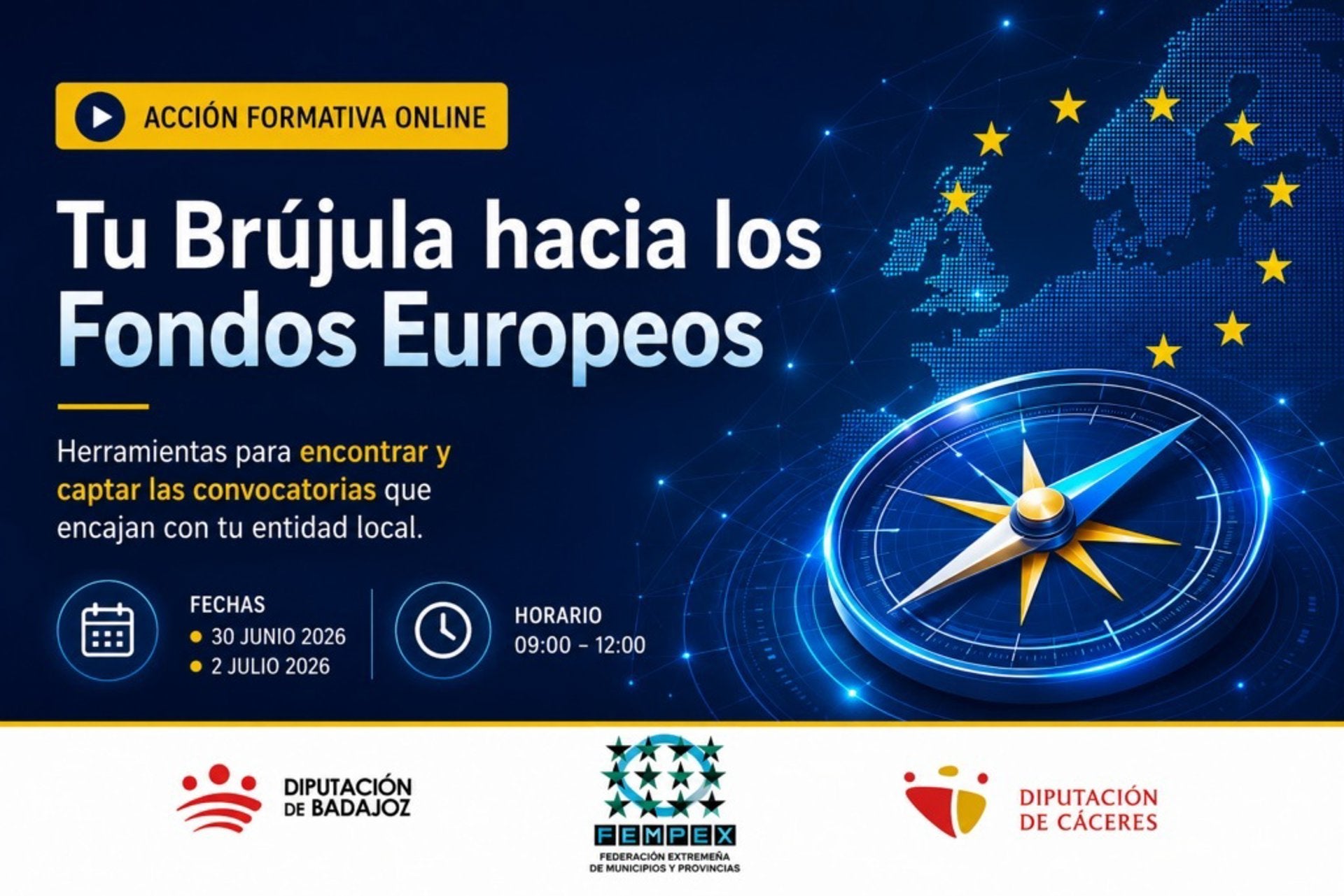 La Fempex celebra dos sesiones formativas para que las entidades locales aprendan a captar fondos europeos La Fempex celebra dos sesiones formativas para que las entidades locales aprendan a captar fondos europeos
