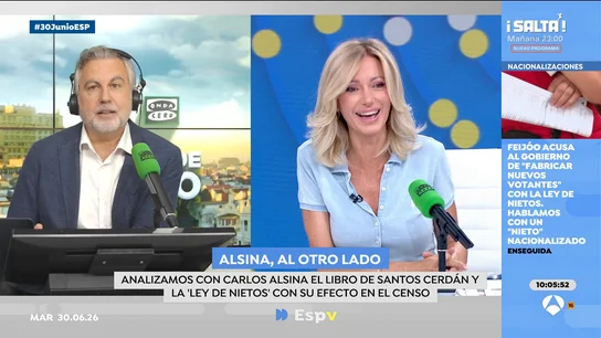 Alsina aborda el debate sobre las nacionalizaciones de la 'Ley de nietos': "No se adultera el censo electoral" Alsina aborda el debate sobre las nacionalizaciones de la 'Ley de nietos': "No se adultera el censo electoral"