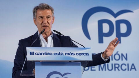 El presidente del Partido Popular, Alberto N&uacute;&ntilde;ez Feij&oacute;o, interviene en la Junta Directiva Auton&oacute;mica del Partido Popular de la Regi&oacute;n de Murcia