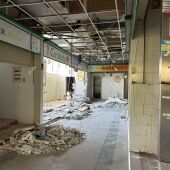 Obras en el mercado municipal Plaza Madrid de Elche.