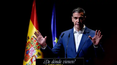 El presidente del Gobierno, Pedro Sánchez, durante la presentación del Plan de Integración y Ciudadanía y de la campaña institucional ‘¿De dónde vienen? Vienen de hacer país’. El presidente del Gobierno, Pedro Sánchez, durante la presentación del Plan de Integración y Ciudadanía y de la campaña institucional ‘¿De dónde vienen? Vienen de hacer país’.