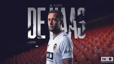 El Valencia CF hace oficial la llegada del central holandés Justin de Haas El Valencia CF hace oficial la llegada del central holandés Justin de Haas