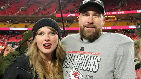 Taylor Swift y Travis Kelce, en enero de 2025. Taylor Swift y Travis Kelce, en enero de 2025.
