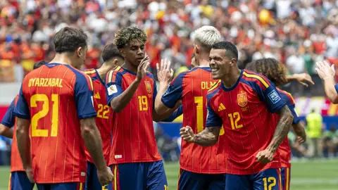 La Selección Española celebrando uno de los tres goles ante Austria en la Copa del Mundo 2026 La Selección Española celebrando uno de los tres goles ante Austria en la Copa del Mundo 2026