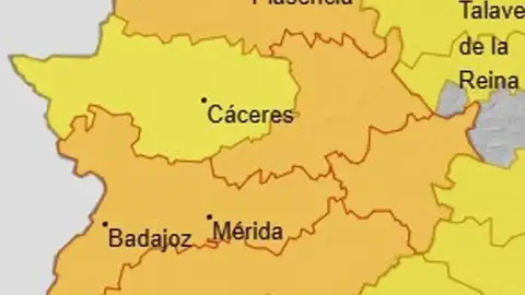 Toda Extremadura, salvo la meseta cacereña y el Sur de Badajoz, se encontrarán este viernes en alerta naranja por calor Toda Extremadura, salvo la meseta cacereña y el Sur de Badajoz, se encontrarán este viernes en alerta naranja por calor