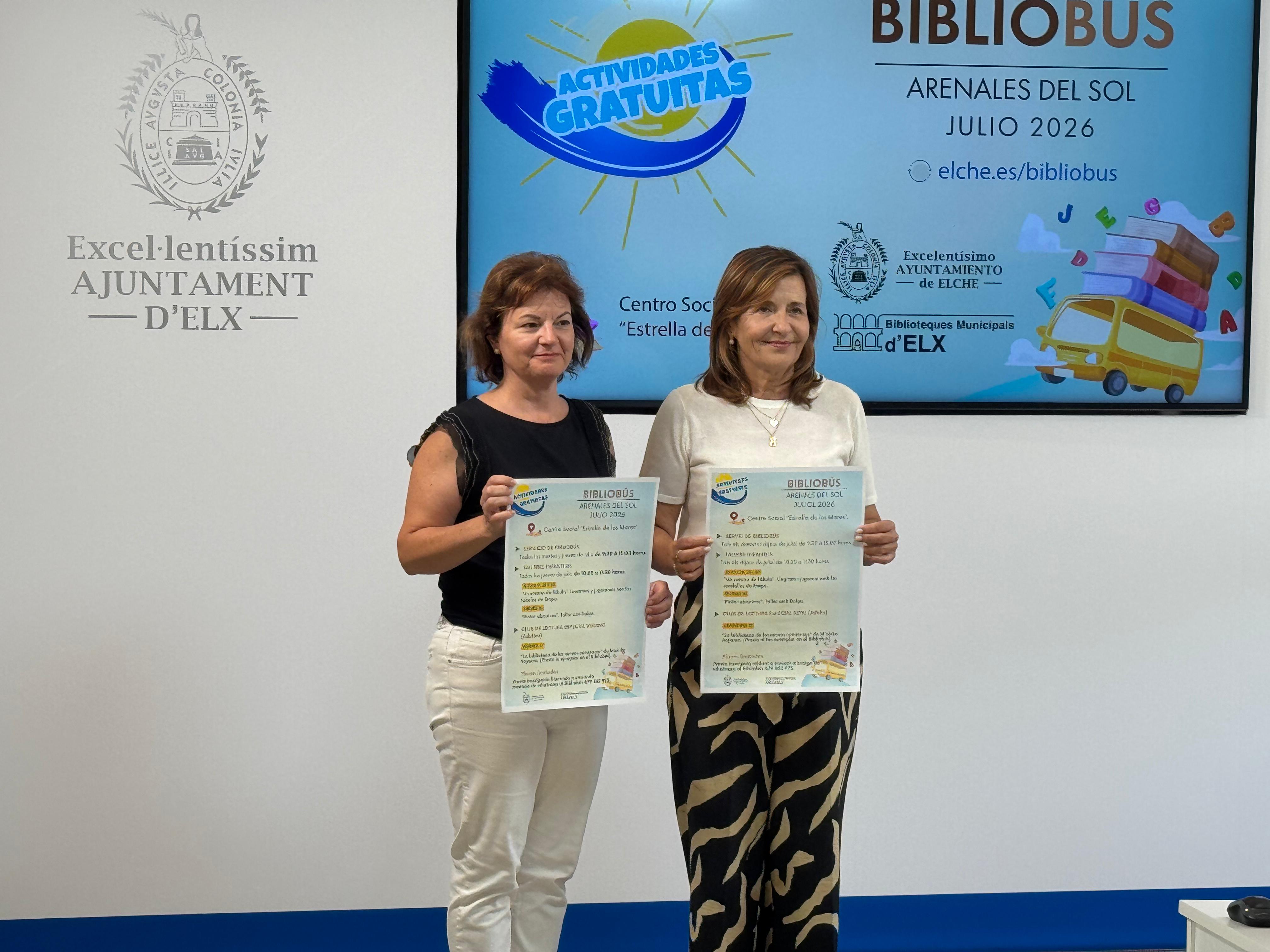 Elche amplía la programación cultural y lleva el bibliobús en verano a los Arenales del Sol Elche amplía la programación cultural y lleva el bibliobús en verano a los Arenales del Sol
