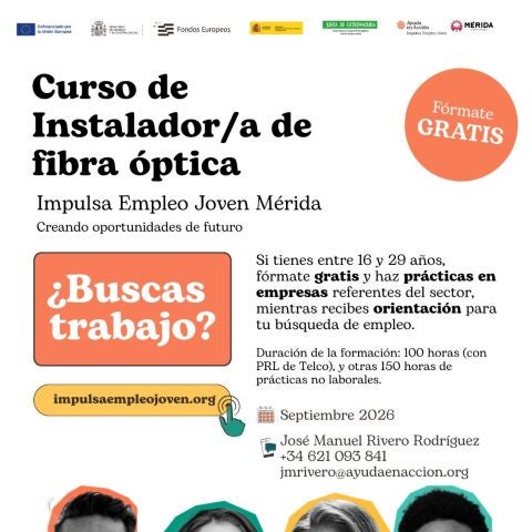 El ayuntamiento renueva por una quinta edición Impulsa Empleo Joven con formación en fibra óptica y prácticas en empresas