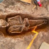 Uno de los cadáveres encontrados en la necrópolis